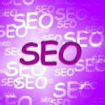 Seo Words Indicates Search Engines And Development Stock Photo
