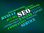 Seo Words Show Search Engine Optimization Or Optimizing Online Stock Photo