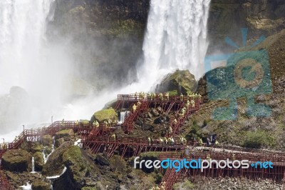 Beautiful Close Photo Of The Amazing Niagara Waterfall Us Side Stock Photo